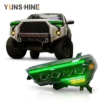 Lampu Depan LED RGB 4-Proyektor, Lampu Depan Animasi Dinamis saat Dinyalakan untuk Toyota 4Runner 2014-2024 Aksesoris Eksterior SUV