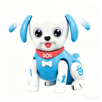 Kit de châssis de robot interactif pour enfants, chien électrique dansant et marchant, éducatif, en plastique, à piles, avec éclairage musical