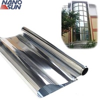 Película Reflectante Plateada Unidireccional NANOSUN para Ventanas, Control de Calor, Anti-UV, Autoadhesiva, Decorativa, Cubierta de Vidrio PET, 5 Años de Garantía