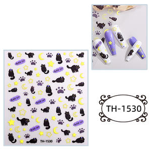 Venta al por mayor <span class=keywords><strong>para</strong></span> <span class=keywords><strong>Amazon</strong></span> Cross-Border nuevo Internet 3D/2D <span class=keywords><strong>pegatinas</strong></span> impermeables <span class=keywords><strong>para</strong></span> decoración de <span class=keywords><strong>uñas</strong></span> lindo diseño de gato de dibujos animados accesorios DIY - Product Image 6