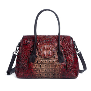 Nuova <span class=keywords><strong>Borsa</strong></span> Retrò con Motivo a Coccodrillo, Grande Capacità, <span class=keywords><strong>Borsa</strong></span> a <span class=keywords><strong>Tracolla</strong></span> in Pelle Crema con Rilievo, <span class=keywords><strong>Borsa</strong></span> a Mano Femminile - Product Image 6