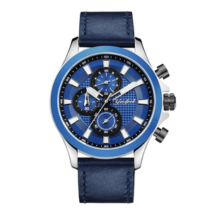 Montre à quartz pour homme avec logo personnalisé, très vendue, faible MOQ, verre saphir, mouvement japonais Seiko VD55, bracelet en cuir, montres-bracelets OEM - Product Image 2