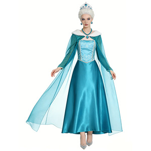 Elsa Blue Princess Dress Plus Size S 4XL Halloween Costume Cosplay Performance Outfit - Product Image 3