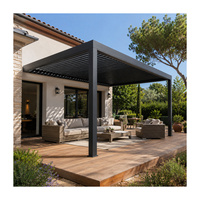 Pérgola Bioclimática Moderna para Patio Exterior, Motorizada, con Sensor de Lluvia, Gazebo para Jardín