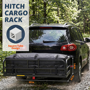 Portapacchi <span class=keywords><strong>Auto</strong></span> Pieghevole da Gancio Traino, Cesto Posteriore in Acciaio con Base a Rete Laterale Alta 14 Pollici, Adatto per Ricevitore da 2 Pollici, SUV, Fuoristrada, Camion - Product Image 4