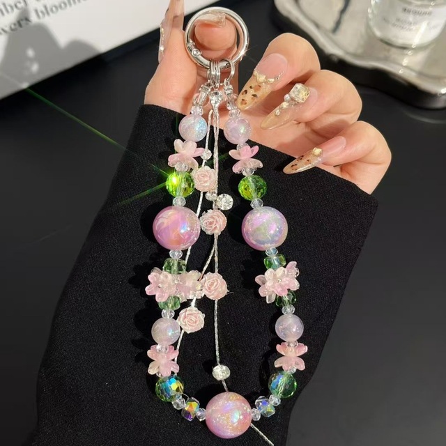 Hot-selling Mobile Phone Strap Lanyard Digital Printing Hook Beaded Crystal Design Polyester Material Fashionable