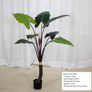 <span class=keywords><strong>Planta</strong></span> Artificial de Taro en Maceta de PVC Color Arcoíris Wangzu, 130/145/160/180/200/230cm, Decoración para Interiores y Exteriores - Product Image 2