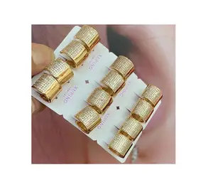 yiwu Xuping Jewelry yiwu store hot sale 18K Gold Plated Fashion Huggies Earring For Women, Earring Jewelry