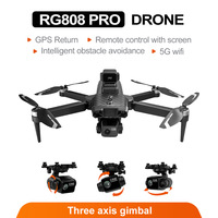 Dron RG808PRO Transfronterizo con Gimbal de Tres Ejes, Control por Pantalla, GPS, Posicionamiento por Flujo Óptico, Evitación de Obstáculos, Sin Escobillas