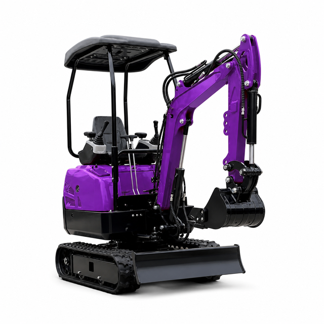 Compact Rubber-tracked Excavators Suitable for Residential Construction Projects Can Be Equipped with an Enclosed Cab.
