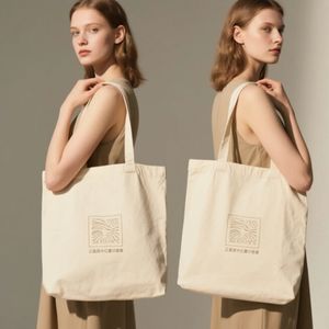 Bolso de lona de viaje ecológico de color sólido al por mayor, bolso de mano de mujer a la moda con logotipo personalizado, bolso de hombro de gran capacidad para mujer - Product Image 4