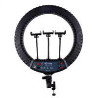 HQ-18N Anneau lumineux pour maquillage vidéo de 18 pouces (45 cm), anneau lumineux pour selfie, vlog, photographie, kits d'éclairage vidéo avec télécommande + trépied de 2 m