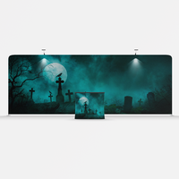 Mur d'affichage portable en tissu tendu ignifuge avec cadre pliable en alliage d'aluminium pour événements, expositions et cabines photo