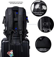Sac à dos multifonctionnel Oxford imperméable antivol avec port USB et compartiment pour ordinateur portable à motif lettres