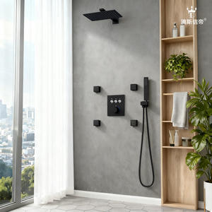 Système de douche thermostatique multifonctionnel en acier inoxydable, ensemble de pomme de douche encastrée simple pour robinets de douche de salle de bain domestique - Product Image 1