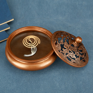 Brûleur d'encens en cuivre violet à motif nuageux, fait main, pour aromathérapie religieuse et décoration de cérémonies à domicile, design à 11 couches - Product Image 3
