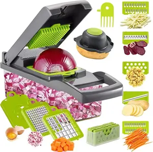 Cortador De Verdura 12 In 1 Manual Multi Kitchen Helper Food Processor Chopper Slicer Vegetable Cutter