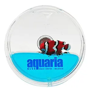 Aquarium Aqua Akrilik Disesuaikan Hadiah Floater Globe Salju Promosi Flotage Magnet Kulkas Mengambang dengan Minyak Air Cair Bergerak