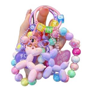 2025 New Mobile Phone Chain Women's <b>Bracelet</b> Creative <b>Couple</b> Car Bag Gift Wholesale Acrylic Beaded Balloon Dog Keychain Pendant - Product Image 5