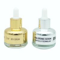 Haoxin-flacon compte-gouttes en verre transparent 1 oz, bouteilles de 30 ml, avec compte-gouttes, avec bouchon en or brillant, sur les manches