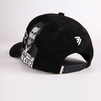 Gorra de Béisbol de Lujo TOPCAP Unisex de 5 Paneles con Bordado 3D, Diseño de Número 7 con Pedrería, Visera Curva de Gamuza Negra y Cierre de Hebilla Metálica