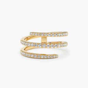 Anillo Espiral de Oro Sólido de 14k con Diamantes Naturales de 0.64 CT, Chapado en Rodio, Estilo Étnico - Oro Amarillo, Blanco y Rosa, ODM OEM, Regalo de Boda - Product Image 1