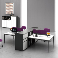Poste de travail de bureau moderne modulaire extensible en bois pour personnel d'entreprise