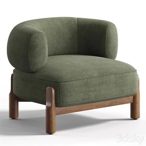 เก้าอี้โซฟาไม้เนื้อแข็งสไตล์นอร์ดิก เก้าอี้นั่งเล่นในห้องนั่งเล่นที่สะดวกสบาย เฟอร์นิเจอร์ที่นั่งเดี่ยว - Product Image 2