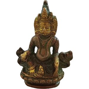 PARIJAT Artesanías Antigüedad-Estatua de Kuber Dios hindú Kubera Ídolo de latón para la riqueza Prosperidad Metal puro para el Templo del hogar indio - Product Image 4