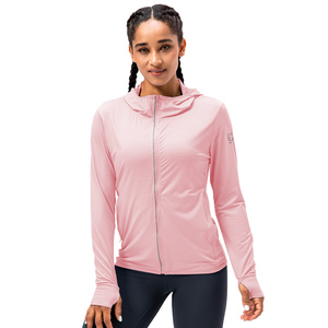 UPF 50 + UV Protection solaire veste femmes fermeture éclair à capuche à manches longues respirant vêtements de plein air pêche course veste - Product Image 6
