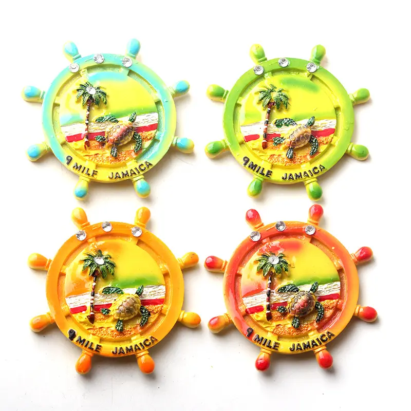 Souvenir Seni Unik Kustom Polyresin Gaya Mediterania Magnet Kulkas Resin