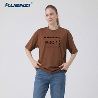T-shirt pour femme Kuenzi, personnalisé avec logo, couleur unie, col rond, manches courtes, 100% coton, 340 GSM, poids lourd
