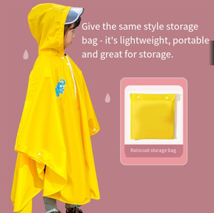 Impermeabile - Completamente Impermeabile per Neonati e Studenti. Include una mantella antipioggia da ciclismo, una borsa a tracolla monopezzo e un cappuccio. - Product Image 1