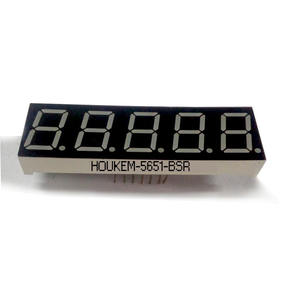 Pantalla de 7 Segmentos de Alto Rendimiento Houkem-5651-BSR de 0.56 Pulgadas y 5 Dígitos - Product Image 5