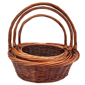 Set di Cestini Ovali Intrecciati a Mano in Salice Naturale con Manico, Grandi Cesti in <span class=keywords><strong>Vimini</strong></span> <span class=keywords><strong>Nero</strong></span> per Regali, Marca Jarnier - Product Image 6