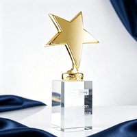 Trophée étoile en cristal gravé sur mesure, récompense étoile en cristal de luxe, logo personnalisé, cérémonie d'entreprise, prix de reconnaissance professionnelle