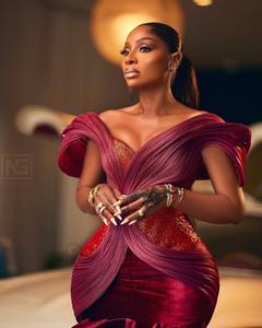 LM J547 جميلة فاخرة للنساء فستان حفلة موسيقية حورية البحر قصير بلا أكمام أنيق فستان مثير <span class=keywords><strong>P</strong></span> فستان سهرة - Product Image 3