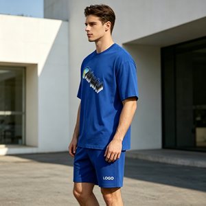 men's <b>sets</b> Custom Logo Men's Black Casual Vintage Washed T-Shirt And Ripped Shorts <b>Set</b> Casual Summer Wear <b>Set</b> for Men clothes - Product Image 3