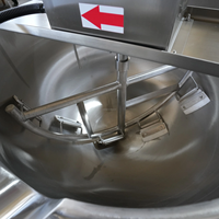 Marmite de cuisson industrielle en acier inoxydable à double enveloppe, à gaz ou électrique, pour la fabrication de sauces caramel, de confiseries et de sirops de canne à sucre, avec agitateur