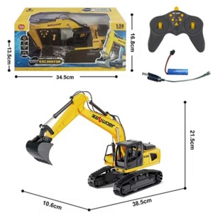 SJY-13510 1/24 Vehículo de Ingeniería RC de Aleación para Niños, Juguete de Excavadora de Simulación, Bulldozer Eléctrico, Modelo de Coche RC 2.4G de 9 Canales - Product Image 6