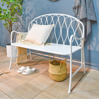 Ensemble de salon de jardin Palermo en métal blanc, design européen rustique contemporain, durable, confortable et portable, INNOVA