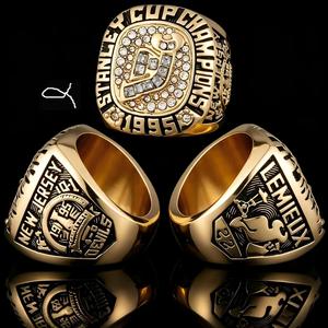 Anillo de Campeonato de los New Jersey Devils de <span class=keywords><strong>1995</strong></span>, Anillo Conmemorativo de la Liga Nacional de Hockey, Anillo de Aleación para Fanáticos - Product Image 6