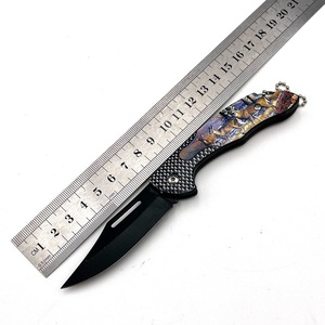 Mini couteau pliant en acier inoxydable à motif 3D pour le camping et la survie en plein air, couteau de poche personnalisable, support OEM - Product Image 3