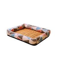 Tapis rafraîchissant double face pour animaux de compagnie, avec rebord surélevé et motif géométrique, coussin doux pour chats et chiens d'intérieur, pour cage et canapé, vente en gros