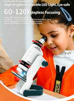 RTS Toy Kids Portable Handheld Microscope for Bacteria Observation, Outdoor Science Experiments for Kids Students Gift