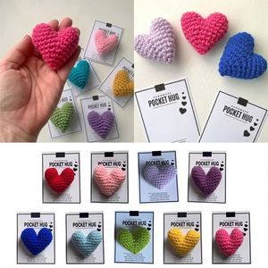 7*6*3cm Heart Crocheted Heart <b>Pocket</b> <b>Hug</b> Gift Ornaments Knitted Heart Ornaments Knitted Small Gift - Product Image 5