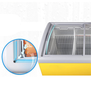 Congelador profundo curvado comercial para almacenamiento de helados, refrigerador pequeño con puerta de vidrio - Product Image 6