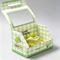 Boîte en papier kraft portable avec fenêtre pour emballage de gâteaux à emporter, idéale pour les snacks et desserts, en promotion pour les pâtisseries sur mesure