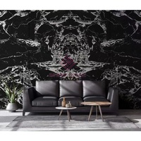 Déclaration de luxe dalle de marbre noir Napoléon audacieuse origine française polie 30mm pour dessus de table de cheminée murale dramatique