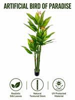 Künstliche Paradiesvogelblume im Topf, Künstlicher Strelitzienbaum mit Variegateten Blättern, Tropische Pflanze für Heim, Büro, Hotel, Bodendekoration